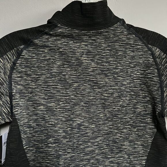 NWT Gap Fit Half-Zip Long Sleeve Running Skiing Seamless Top Black Spacedye S - Picture 13 of 16